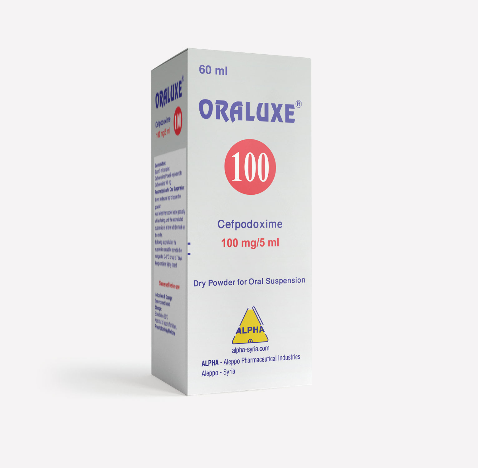 Oraluxe 100mg/5m (Cefpodoxime) - Dry Syrup